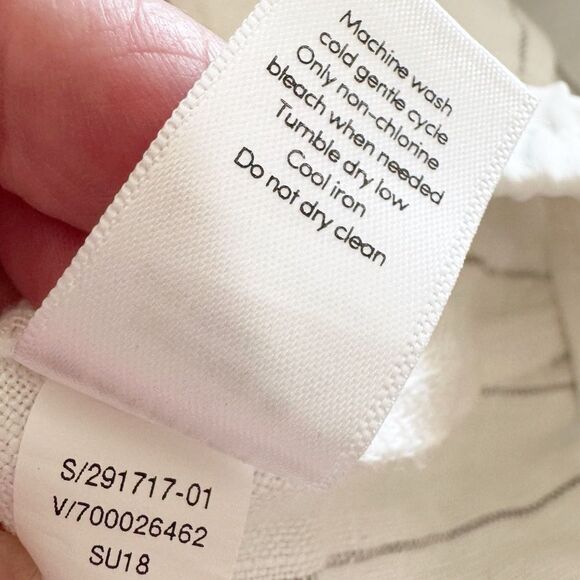 Athleta White and Grey Stripe Bali Linen Crop Pants - Picture 9 of 9